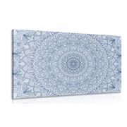 WANDBILD DETAILLIERTES DEKORATIVES MANDALA IN BLAU - BILDER MIT FENG SHUI-MOTIVEN - BILDER