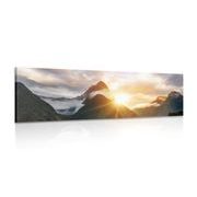 Wandbild Faszinierender Sonnenaufgang in den Bergen