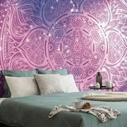 TAPETE INDISCHES MANDALA MIT GALAKTISCHEM HINTERGRUND - TAPETEN MIT FENG SHUI-MOTIVEN - TAPETEN