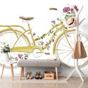 WALLPAPER ILLUSTRATION OF A RETRO BICYCLE - WALLPAPERS VINTAGE AND RETRO - WALLPAPERS