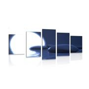 5-PIECE CANVAS PRINT BEAUTIFUL ZEN STONES AND A FULL MOON - PICTURES FENG SHUI - PICTURES