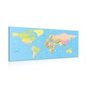 CANVAS PRINT MAP ON A BLUE BACKGROUND - PICTURES OF MAPS - PICTURES