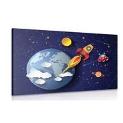 CANVAS PRINT HOORAY FOR SPACE - CHILDRENS PICTURES - PICTURES