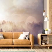 WALL MURAL FOG OVER THE FOREST - WALLPAPERS NATURE - WALLPAPERS