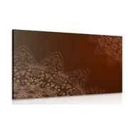 IMPRESSION SUR TOILE ÉLÉMENTS MODERNES DE MANDALA DANS LES TONS DE MARRON - IMPRESSIONS SUR TOILE FENG SHUI - IMPRESSION SUR TOILE