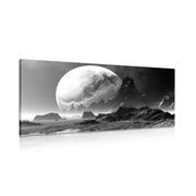 CANVAS PRINT FANTASY LANDSCAPE IN BLACK AND WHITE - BLACK AND WHITE PICTURES - PICTURES