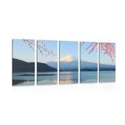5-dijelna slika pogled s jezera na Fuji
