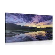 IMPRESSION SUR TOILE COUCHER DE SOLEIL ROMANTIQUE DANS LES MONTAGNES - IMPRESSION SUR TOILE DE NATURE ET PAYSAGE - IMPRESSION SUR TOILE