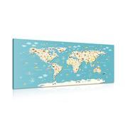 CANVAS PRINT CHILDREN'S MAP WITH ANIMALS - CHILDRENS PICTURES - PICTURES