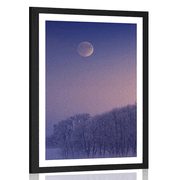 POSTER MIT PASSEPARTOUT VOLLMOND ÜBER DEM DORF - NATUR - POSTER