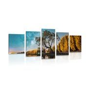 5-PIECE CANVAS PRINT TREE UNDER A STARRY SKY - PICTURES OF NATURE AND LANDSCAPE - PICTURES