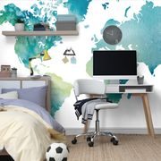 SELF ADHESIVE WALLPAPER WORLD MAP IN WATERCOLOR DESIGN - SELF-ADHESIVE WALLPAPERS - WALLPAPERS