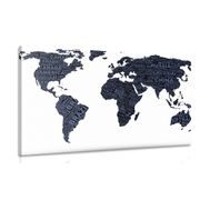 CANVAS PRINT WORLD MAP - PICTURES OF MAPS - PICTURES