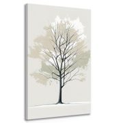 CANVAS PRINT TREE IN A MINIMALIST DESIGN - PICTURES OF TREES AND LEAVES - PICTURES