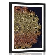 POSTER WITH MOUNT GOLDEN ORIENTAL MANDALA - FENG SHUI - POSTERS