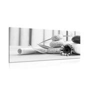 Canvas print meditation and wellness still life in black and white