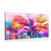 Canvas print abstract colorful flowers