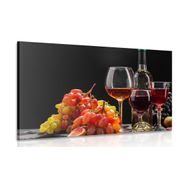 Canvas print wine and grapes