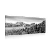 CANVAS PRINT FROZEN MOUNTAINS IN BLACK AND WHITE - BLACK AND WHITE PICTURES - PICTURES