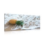 Picture of a pineapple in an ocean wave