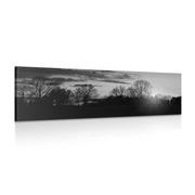 CANVAS PRINT BEAUTIFUL SUNSET IN BLACK AND WHITE - BLACK AND WHITE PICTURES - PICTURES