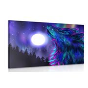 CANVAS PRINT WOLF MOON - PICTURES OF ANIMALS - PICTURES