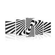 5-PIECE CANVAS PRINT BLACK AND WHITE ILLUSION - BLACK AND WHITE PICTURES - PICTURES