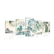 5-teiliges Wandbild Chinesische Landschaftsmalerei