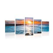 5-PIECE CANVAS PRINT ROMANTIC SUNSET - PICTURES OF NATURE AND LANDSCAPE - PICTURES