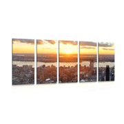 5-teiliges Wandbild Panorama von New York