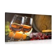 CANVAS PRINT TWO GLASSES OF ROSÉ WINE - PICTURES OF FOOD AND DRINKS - PICTURES