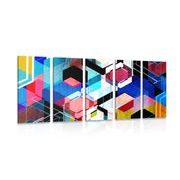 5-piece Canvas print abstract geometry