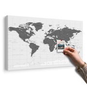 OBRAZ NA KORKU POLITICKÁ MAPA SVĚTA V ČERNOBÍLÉM PROVEDENÍ - OBRAZY NA KORKU - OBRAZY