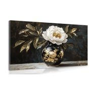 WANDBILD IMITATION VON ÖLGEMÄLDE BLUME IN EINER VASE - BILDER - 🔥 TOTALAUSVERKAUF