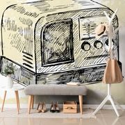 TAPETA RETRO RADIO - TAPETA W STYLU VINTAGE I RETRO - TAPETY