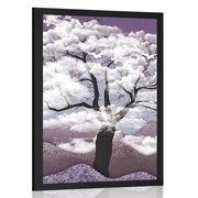 Poster Mit Wolken bedeckter Baum