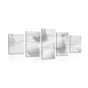 5-PIECE CANVAS PRINT WHITE LUXURY - ABSTRACT PICTURES - PICTURES