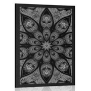 POSTER HYPNOTISCHES MANDALA IN SCHWARZ-WEISS - SCHWARZ-WEISS - POSTER