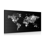 CANVAS PRINT MUSICAL WORLD MAP - PICTURES OF MAPS - PICTURES