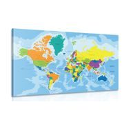 Tablou harta lumii colorată
