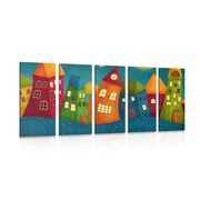 5-PIECE CANVAS PRINT NIGHT TOWN - CHILDRENS PICTURES - PICTURES