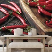 SELF ADHESIVE WALL MURAL PLATE WITH CHILI PEPPERS - SELF-ADHESIVE WALLPAPERS - WALLPAPERS