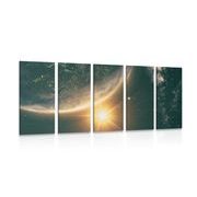 5-PIECE CANVAS PRINT VIEW FROM SPACE - PICTURES OF SPACE AND STARS - PICTURES