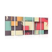 5-piece Canvas print abstract texture