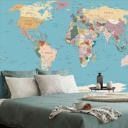 Samolepilna tapeta zemljevid sveta z imeni