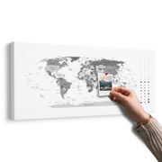 OBRAZ NA KORKU DETAILNÍ MAPA SVĚTA V ČERNOBÍLÉM PROVEDENÍ - OBRAZY NA KORKU - OBRAZY
