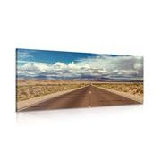 CANVAS PRINT ROAD IN THE DESERT - PICTURES OF NATURE AND LANDSCAPE - PICTURES