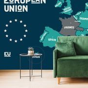 Samoprzylepna tapeta mapa edukacyjna z nazwami krajów UE