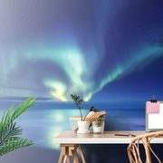 WALL MURAL NORTHERN LIGHTS OVER THE OCEAN - WALLPAPERS SPACE AND STARS - WALLPAPERS