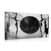 CANVAS PRINT AFRICAN DANCE IN BLACK AND WHITE - BLACK AND WHITE PICTURES - PICTURES
